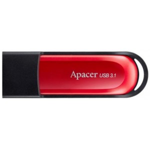  64GB USB3.1 Flash Drive Apacer "AH25A", Black/Red, Slider (AP64GAH25AB-1) 