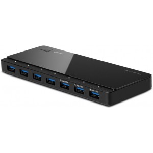 TP-Link UH700, USB3.0 Hub, 7 ports, rate of up to 5Gbps, Black, with External Power Adapter