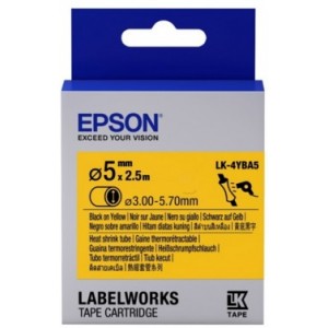 "Tape Heat Shrink Tube EPSON LK4YBA5 HST Blk/Yell d5/2,5, C53S654906
For Epson LabelWorks LW-1000P/ LW-300/ LW-400/ LW-400VP/ LW-600P/ LW-700/ LW-900P/ LW-Z710"