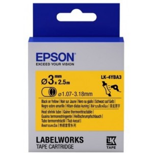 "Tape Heat Shrink Tube EPSON LK4YBA3 HST Blk/Yell d3/2,5, C53S654905
For Epson LabelWorks LW-1000P/ LW-300/ LW-400/ LW-400VP/ LW-600P/ LW-700/ LW-900P/ LW-Z710"
