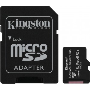 .64GB MicroSD (Class 10) UHS-I (U1) +SD adapter, Kingston Canvas Select+ "SDCS2/64GB" (R:100MB/s)