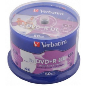   Printable   Double Layer  50*Cake DVD+R Verbatim 8.5GB, 8x