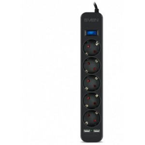"Surge Protector SVEN SF-05LU, 5 Sockets + 2 USB, 5.0m, Black, color box
-  
  http://www.sven.fi/ru/catalog/filter/sf-s1.htm "