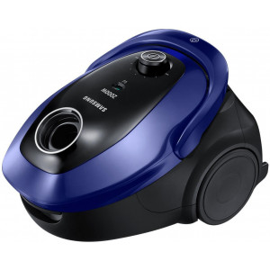 "Vacuum cleaner Samsung VC20M255AWB/UK
, 2000W Power output, 2,5l bag capacity, НЕРА13, EZClean Cyclone, 1 Crevice tool and Dust brush, telescopic tube, blue-black "