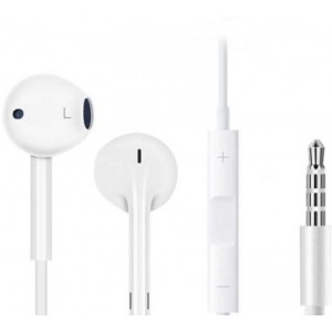 "Xmusic Stereo H/Free, analog Earpods  X5, Lightning conector
Technical Specs Frequency range: 20-20000 Hz Sensitivity: 105dB Resistance: 16 Om Connector: 3.5 mm Cable length: 1.2m Microphone sensitivity: 42 dB  Kit Stereo headset Bag for storage and tra