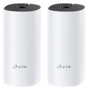 TP-LINK Deco E4 (2-pack) AC1200 MU-MIMO, Whole Home Mesh Wi-Fi System, Router, Access Point, 867 Mbps at 5 GHz, 300 Mbps at 2.4 GHz, 2  10/100Mbps, WAN/LAN Ports, 1 Power Port, Flash 16MB, SDRAM 128MB, 2 Internal dual-band antennas per Deco unit