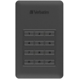   2.5" 1TB External HDD Verbatim Store'n'Go Secure, USB 3.1 with USB-C Connection, AES 256-bit Hardware Encryption, Built-in keypad , 53401, (hard disk extern HDD/внешний жесткий диск HDD)