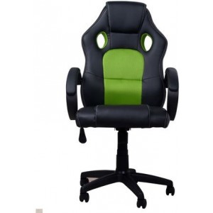 Gaming chair SPACER  SP-GC-GRN43  Black-Green, Synthetic PU + Textil, 120 kg max.