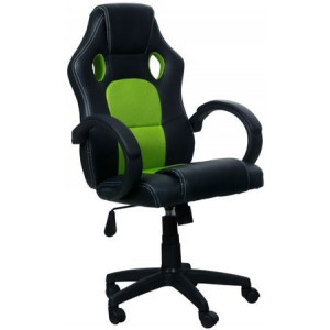 Gaming chair SPACER  SP-GC-GRN43  Black-Green, Synthetic PU + Textil, 120 kg max.