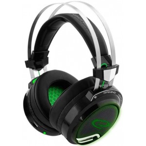 Headset Gaming Esperanza BLOODHUNTER EGH9000, 7.1 SURROUND SOUND, Vibration, Green LED backlight, USB 2.0, Drivers 40mm, Volume control, Cable length 2m, Weight 380g