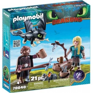 Playmobil Hiccup, Astrid and Dragon PM70040