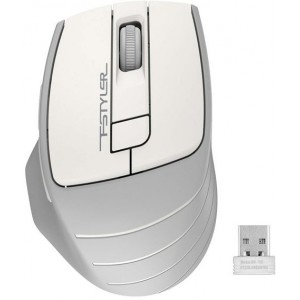 Wireless Mouse A4Tech FG30, Optical, 1000-2000 dpi, 6 buttons, Ergonomic, 1xAA, White/Grey, USB