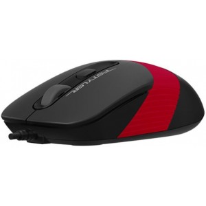 Mouse A4Tech FM10, Optical, 600-1600 dpi, 4 buttons, Ambidextrous, 4-Way Wheel, Black/Red, USB