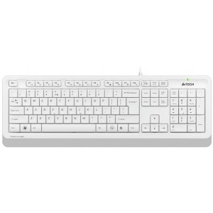 Keyboard A4Tech FK10, Multimedia Hot Keys, Laser Inscribed Keys , Splash Proof, White/Grey, USB