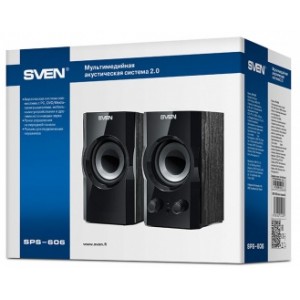   Active Speakers SVEN SPS-606 Black, RMS 6W, 2x3W, (lemn/дерево) (boxe sistem acustic/колонки акустическая сиситема)
