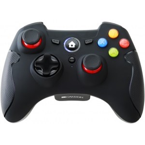 "Wireless Gamepad Canyon CND-GPW6, 4 axes, D-Pad, 2 mini joysticks, 15 buttons, 2xAA, Dual vibration
.                                                                                                                                                        