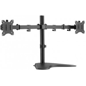   Brateck LDT42-T024 Dual Monitors Steel Articulating Monitor Stand, for 2 monitors, Stand-on, 17"-32", +45° ~ -45° tilt; +90° ~ -90° swivel; 360° rotate, VESA: 75x75, 100x100, Arm Extend: 390mm, Weight Capacity per screen 8Kg