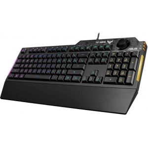 "Gaming Keyboard Asus TUF Gaming K1, Mech-Brane, Volume knob, Spill-resistance, RGB, 19-KRO, USB
.                                                                                                                                                            