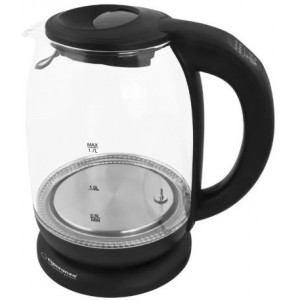 Kettle ESPERANZA LOIRE EKK027 Glass Black with LED light and temperature controller, 2200W, 1,7l, The kettle will heat the water up to 60°C, 70°C, 80°C and 90°C. Concealed heating element, 360° swivel base, auto shut-off after boiling