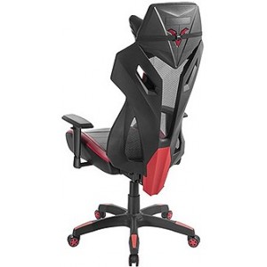  Lumi Gaming Chair Back Breathable Mech with Headrest CH06-8, Black/Red, Height Adjustable Armrest, 350mm Nylon Base, 60mm Nylon Caster, 100mm Class 3 Gas Lift, Weight Capacity 150 Kg