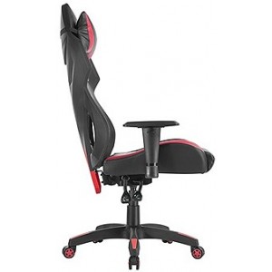 Lumi Gaming Chair Back Breathable Mech with Headrest CH06-8, Black/Red, Height Adjustable Armrest, 350mm Nylon Base, 60mm Nylon Caster, 100mm Class 3 Gas Lift, Weight Capacity 150 Kg