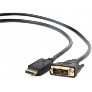 Cable  DP to DVI 1.0m, Cablexpert, CC-DPM-DVIM-1M, Black