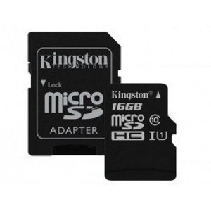 .16GB MicroSD (Class 10) UHS-I (U1) +SD adapter, Kingston Canvas Select+ "SDCS2/16GB" (R:100MB/s) 