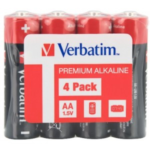 Verbatim Alcaline Battery AA, 4pcs, Pack Shrink