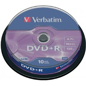 Verbatim DataLifePlus DVD+R AZO 4.7GB 16X MATT SILVER SURFAC - Spindle 10pcs.