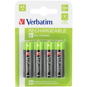 Verbatim Rechargeable Battery  AA, 4pcs
