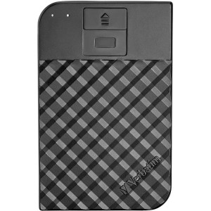 2.5" External HDD 1.0TB (USB3.1/USB-C)  Verbatim "Fingerprint Secure", Black, 256-bit AES hardware security encryption with fingerprint, Enclosure material: Plastic and Aluminium