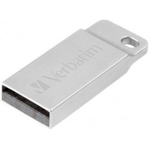 32GB USB2.0  Verbatim Metal Executive, Silver, Metal casing, Compact and lightweight, Metal ring included (Read 18 MByte/s, Write 10 MByte/s)