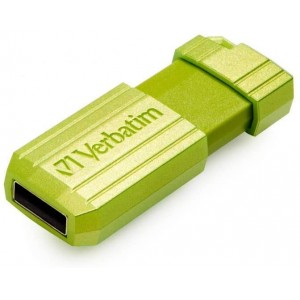 32GB USB2.0  Verbatim PinStripe, Eucalyptus Green, Push and Pull Sliding feature (Read 12 MByte/s, Write 5 MByte/s)