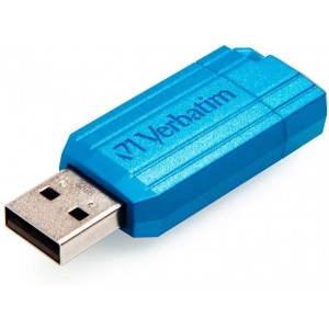 32GB USB2.0  Verbatim PinStripe, Blue, Push and Pull Sliding feature (Read 12 MByte/s, Write 5 MByte/s)