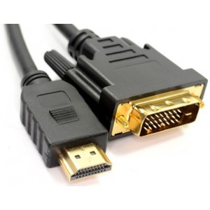  Cable HDMI-DVI - 1.5m - Brackton "Basic" DHD-SKB-0150.B, 1.5m, DVI-D cable 24+1 to HDMI 19 pin, m/m, double-shielded 1080i, pastic plug,  golden contacts