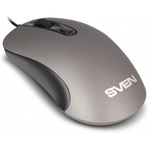 "Mouse SVEN RX-515S, Silent, Optical, 800-1600 dpi, 3 buttons, Ambidextrous, Grey, USB
.                                                                                                                                                                      