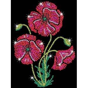 SEQUIN ART PURPLE - POPPIES