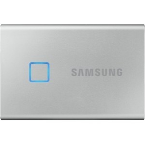 1.0TB (USB3.2/Type-C) Samsung Portable SSD T7 Touch, FP ID, Silver (85x57x8mm, 58g, R/W:1050MB/s) 