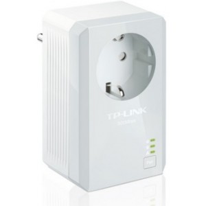 TP-LINK  TL-PA4010P Kit, AV500 Powerline Adapter Starter Kit with AC Passthrough, Compact Size, 500Mbps Powerline Datarate, 1 Lan Port, Power Socket, HomePlug AV, Green Powerline,  Plug and Play, Pair Button, Range 300 meters in house