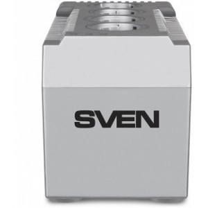 SVEN VR-F1000, 320W, Automatic Voltage Regulator, 4x Schuko outlets, Input voltage: 180-285V, Output voltage: 230V ± 10%, input and output voltage digital indicator on the front panel, Power supply delay function, metal body