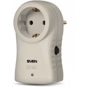 Surge Protector 1 Sockets, Sven SF-01U, 2 USB ports charging (2.4A), White