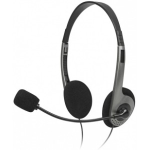 SVEN AP-015MV, Headphones with microphone, Volume control, 2.0m, Black/Silver