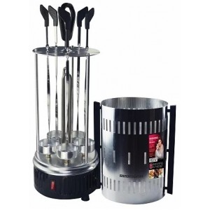 "Vertical barbecue grill REDMOND RBQ-0252
, 900W Power output, skewers 6 pcs, cup 5 pcs, inox "