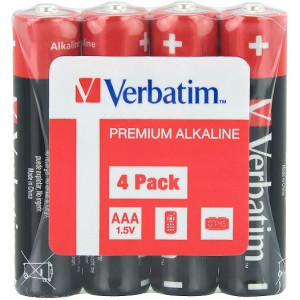 Verbatim AAA Alkaline Battery 4 Pack Shrink 49500