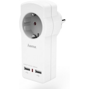 Hama USB socket adapter / charger, 3 A, white