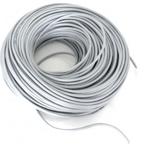 "Cable UTP Cat.5e outdoor cable with messenger, 24AWG 4X2X1/0.525 copper,  APC Electronic, 305m
Double jacket: PVC+PE) "