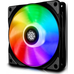 120mm Case Fan - DEEPCOOL "CF120 PLUS"  3x  A-RGB LED 120x120x26.5mm, 500-1800rpm, <28dBa, 52.5 CFM, Hydro Bearing, 4Pin, PWM, 12V RGB 4-pin port