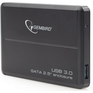 Gembird EE2-U3S-2, External enclosure for 2.5'' SATA HDD with USB3.0(5Gb/s) interface, Aluminium case, Black