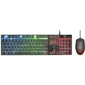 Trust Gaming Combo GXT 838 Azor Keyboard & Mouse, RU, Keyboard: 12 multimedia function keys,3 combined LED color ; Mouse:800/3000 dpi, 6 button, USB, Black