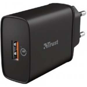 Trust Qmax 18W Ultra-Fast USB Wall Charger with QC3.0, Ultra-fast charging with up to 18W power with QuickCharge 3.0